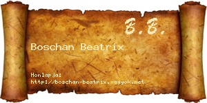 Boschan Beatrix névjegykártya